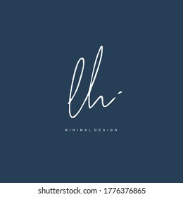 L H LH Initial handwriting or handwritten logo for identity. Logo with hand drawn style.
