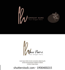 L H LH Initial letter handwriting and signature logo. Beauty vector initial logo .Fashion, boutique, floral and botanical