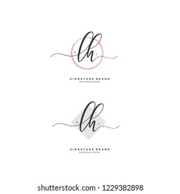 L H LH Initial logo template vector