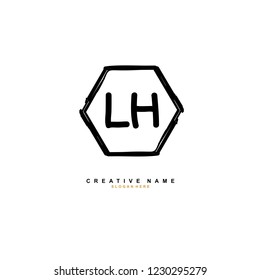 L H LH Initial logo template vector