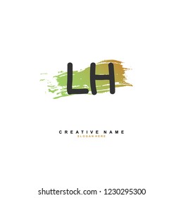 L H LH Initial logo template vector