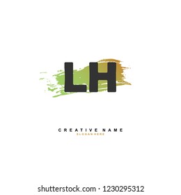 L H LH Initial logo template vector