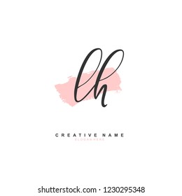 L H LH Initial logo template vector