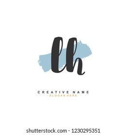 L H LH Initial logo template vector