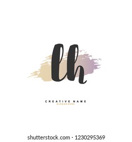 L H LH Initial logo template vector