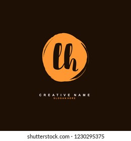 L H LH Initial logo template vector