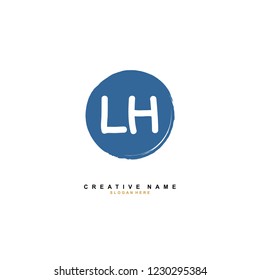 L H LH Initial logo template vector