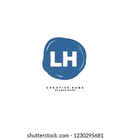 L H LH Initial logo template vector