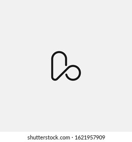 L and H monogram logo in monoline style