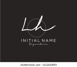 L H Signature initial logo template vector