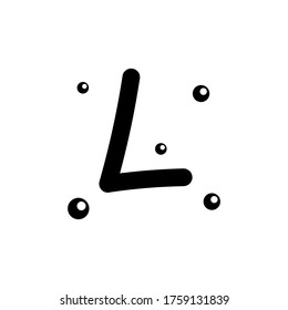 L hand drawn alphabet vector design template illustration