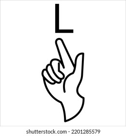 L Hand Sign Deaf Language Hand Stock Vector (Royalty Free) 2201285579 ...