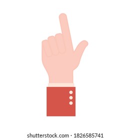 l hand sign language flat style icon design of People help finger person learn communication healthcare theme Vector illustration