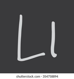 'L' Hand written Marker alphabet vector