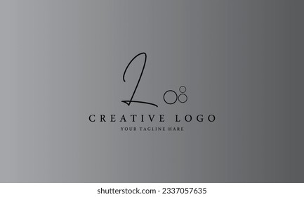 L handwriting black simple creative modern style logo design with gradient background 