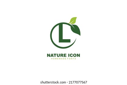 L herbal logo design inspiration. Vector letter template design for brand.