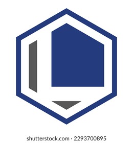 L hexagon logo icon template 1