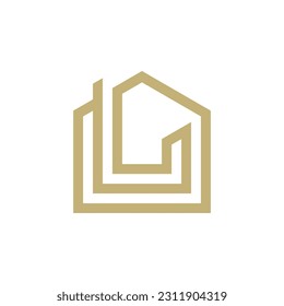 L Home Real Estate Logo Design Vector