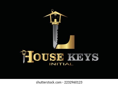 L House keys Letter logo template for your branding.