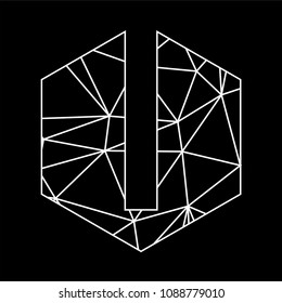 L initails geometric poligonal geometric logo