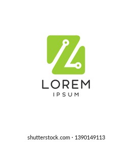L initial alphabet technology logo with box