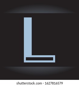 L Initial Clean Logo Icon. Light Bold Half Outline. Vector Graphic Design. EPS10