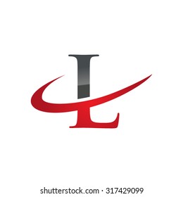 L initial company red swoosh logo
