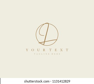 L initial elegant signature vector logo
