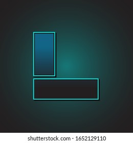L Initial Futuristic Modern Cyan Light Modern Graphic Design EPS10