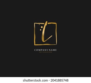 L Initial handwriting or handwritten logo for identity. Logo with signature and hand drawn style.