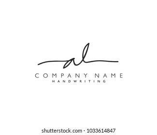 A L Initial handwriting logo