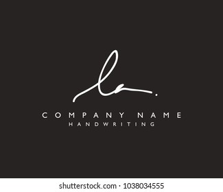 L A Initial handwriting logo