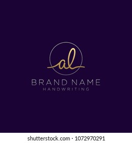 A L Initial handwriting logo template