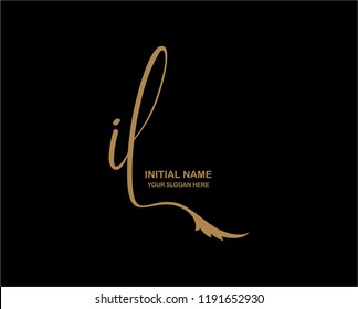 I L Initial Handwriting Logo Template