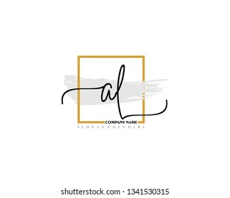 A L Initial Handwriting Logo Template