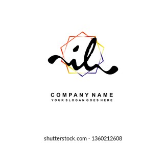I L Initial Handwriting Logo Template