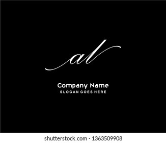 A L Initial Handwriting Logo Template