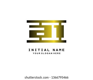 A L Initial Handwriting Logo Template