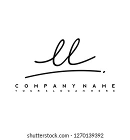 L L Initial handwriting logo vector