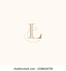 L initial handwriting and signature logo. A concept handwriting initial logo. Luxury style lettering.