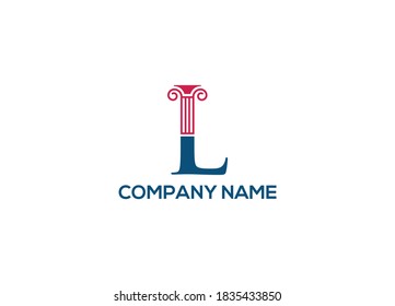 L diseño de logotipo de ley inicial icono vectorial