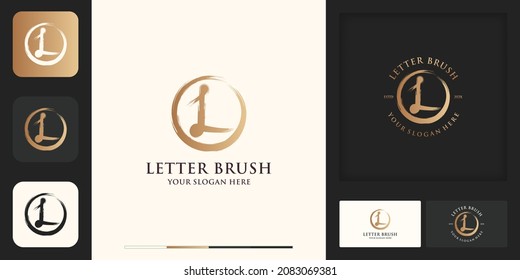 Logotipo de pincel de letra inicial de L para el logotipo de inspiración de negocios y marca