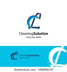 L Letra inicial para el concepto de negocio del logotipo del servicio de limpieza. Hogar, casa, servicios de oficina, mantenimiento de la marca de diseño vectorial, 