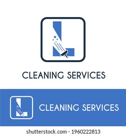 L Initial letter Cleaning Service Logo Idea. Housekeeping, Renovation and maintenance service company logo template. Housework cleaner disinfectant retail Business Logo vector template