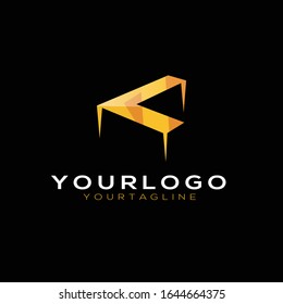 L Anfangsbuchstabe Gold elegantes 3D-Logo