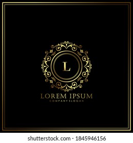 L Initial Letter Luxury Logo template in vector art for Restaurant, Royalty, Boutique, Cafe, Hotel, Heraldic, Jewelry, Fashion and other vector illustration.