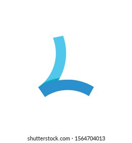 L initial letter modern logo - white background, vector