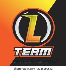 L initial letter monogram Esport and gamer team logo illustration design. mascot esport logo design