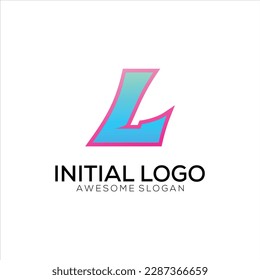 L initial logo gradient colorful design