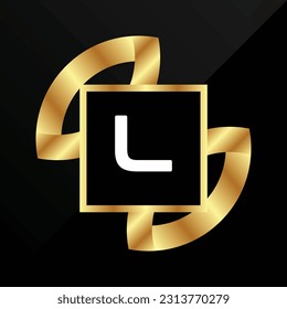 L Initial luxury gold Letter Type Logo Sign Symbol Icon Simple Elegance